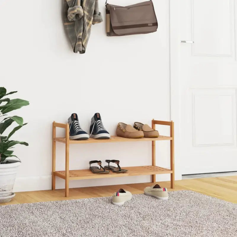 Schoenenrek van massief walnotenhout voor een opgeruimd interieur - 1 - Schoenenrekken