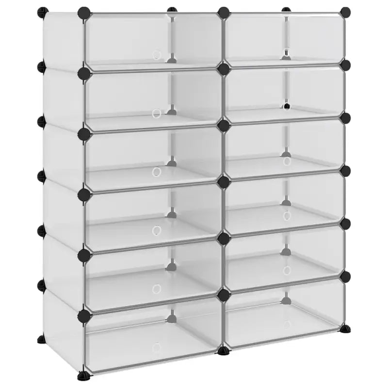 Schoenenrek van waterdichte polypropyleen panelen met houten hamer stop - Schoenenrekken