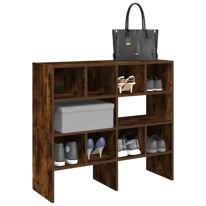 Schoenenrekken met twee montagemogelijkheden van bewerkt hout - Gerookt eiken / 2 - Kledingrekken & kastinrichting