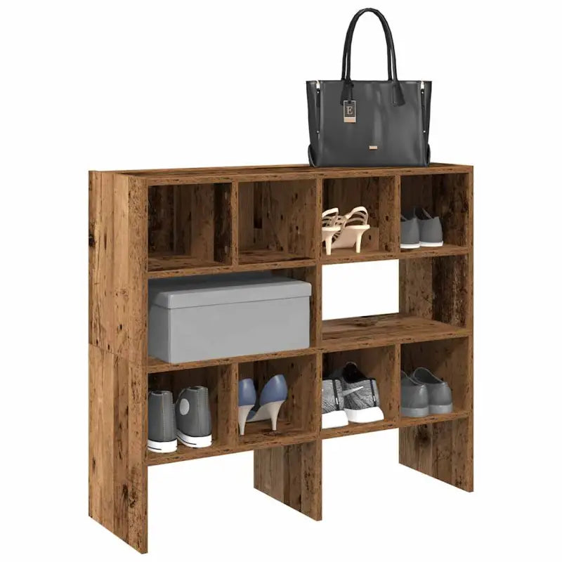 Schoenenrekken met twee montagemogelijkheden van bewerkt hout - Oud hout / 2 - Kledingrekken & kastinrichting