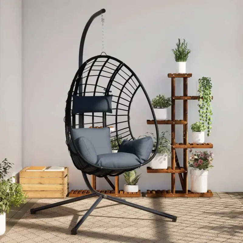 Schommelbanken met natuurlijk rattan de ideale keuze voor ontspanning - Antraciet / 1 - Schommelbanken