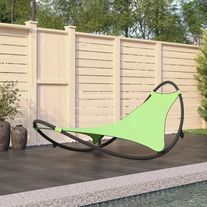 Schommelende ligbed met textileen stof voor ultiem ontspanning in tuin of balkon - Groen / 1 - Ligstoelen