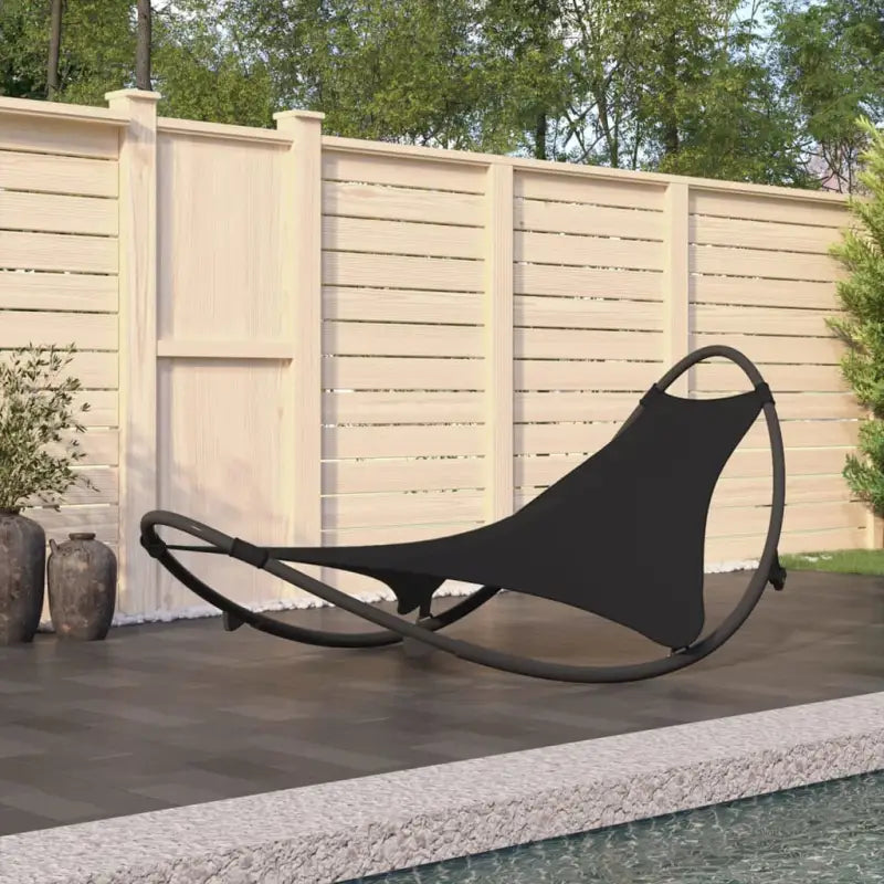 Schommelende ligbed met textileen stof voor ultiem ontspanning in tuin of balkon - Zwart / 1 - Ligstoelen