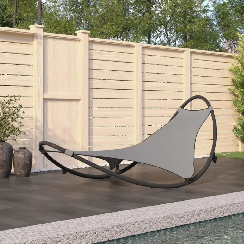 Schommelende ligbed met textileen stof voor ultiem ontspanning in tuin of balkon - Grijs / 1 - Ligstoelen