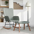 Schommelstoel met fluweel en comfortabel zitcomfort - Lichtgrijs / 1 / Met voetensteun - Schommelstoelen