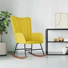Schommelstoel met fluweel en comfortabel zitcomfort - Mosterdgeel / 1 / Zonder voetensteun - Schommelstoelen