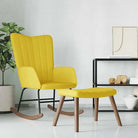 Schommelstoel met fluweel en comfortabel zitcomfort - Mosterdgeel / 1 / Met voetensteun - Schommelstoelen