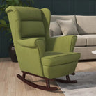 Schommelstoel met massief rubberwood poten voor stijl en comfort - Lichtgroen / 1 / Zonder voetensteun - Schommelstoelen