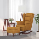 Schommelstoel met massief rubberwood poten voor stijl en comfort - Bruin / 1 / Met voetensteun - Schommelstoelen