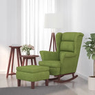 Schommelstoel met massief rubberwood poten voor stijl en comfort - Lichtgroen / 1 / Met voetensteun - Schommelstoelen