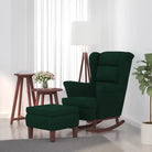 Schommelstoel met massief rubberwood poten voor stijl en comfort - Donkergroen / 1 / Met voetensteun - Schommelstoelen