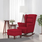 Schommelstoel met massief rubberwood poten voor stijl en comfort - Wijnrood / 1 / Met voetensteun - Schommelstoelen