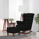 Schommelstoel met massief rubberwood poten voor stijl en comfort - Zwart / 1 / Met voetensteun - Schommelstoelen