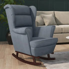 Schommelstoel met massief rubberwood poten voor stijl en comfort - Donkergrijs / 1 / Zonder voetensteun