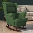 Schommelstoel met massief rubberwood poten voor stijl en comfort - Donkergroen / 1 / Zonder voetensteun