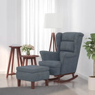 Schommelstoel met massief rubberwood poten voor stijl en comfort - Donkergrijs / 1 / Met voetensteun - Schommelstoelen