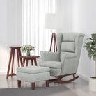 Schommelstoel met massief rubberwood poten voor stijl en comfort - Lichtgrijs / 1 / Met voetensteun - Schommelstoelen