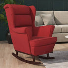 Schommelstoel met massief rubberwood poten voor stijl en comfort - Wijnrood / 1 / Zonder voetensteun - Schommelstoelen