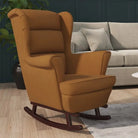 Schommelstoel met massief rubberwood poten voor stijl en comfort - Bruin / 1 / Zonder voetensteun - Schommelstoelen