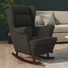 Schommelstoel met massief rubberwood poten voor stijl en comfort - Zwart / 1 / Zonder voetensteun - Schommelstoelen