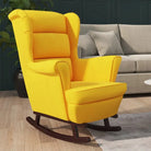 Schommelstoel met massief rubberwood poten voor stijl en comfort - Geel / 1 / Zonder voetensteun - Schommelstoelen