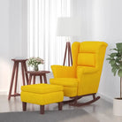 Schommelstoel met massief rubberwood poten voor stijl en comfort - Geel / 1 / Met voetensteun - Schommelstoelen