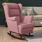 Schommelstoel met massief rubberwood poten voor stijl en comfort - Roze / 1 / Zonder voetensteun - Schommelstoelen