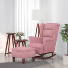 Schommelstoel met massief rubberwood poten voor stijl en comfort - Roze / 1 / Met voetensteun - Schommelstoelen