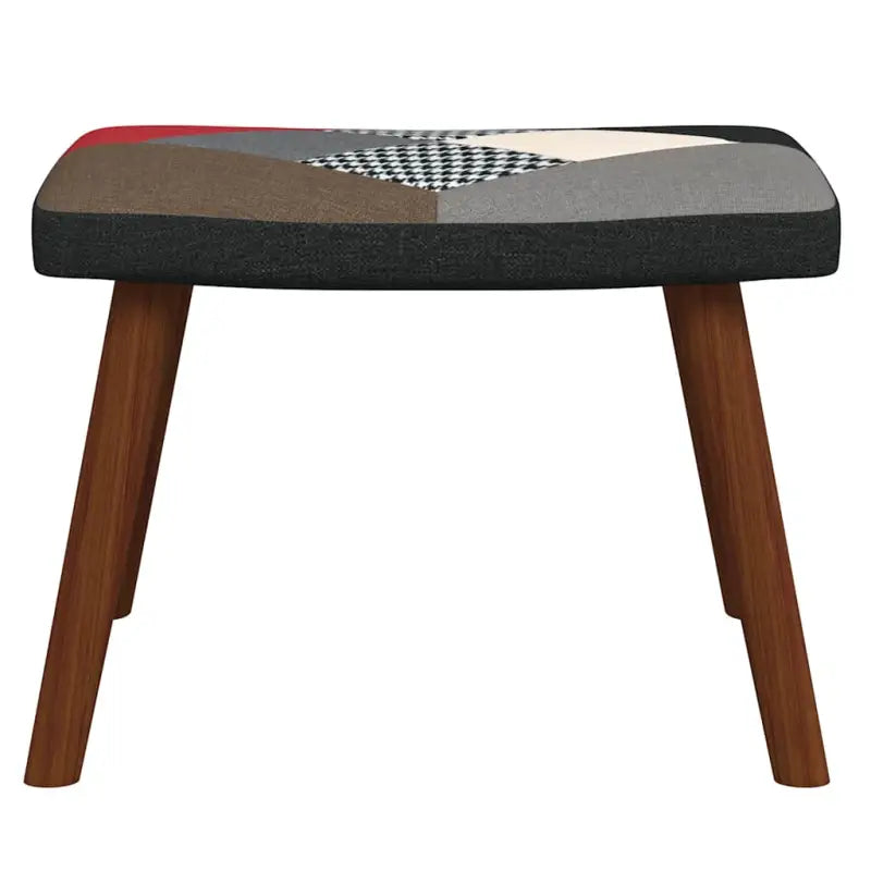 Schommelstoel met voetenbank en donker patchworkontwerp voor comfortabel zitten - Schommelstoelen