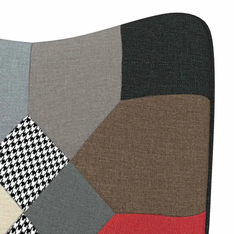 Schommelstoel met voetenbank en donker patchworkontwerp voor comfortabel zitten - Grijs / 1 / Zonder voetensteun