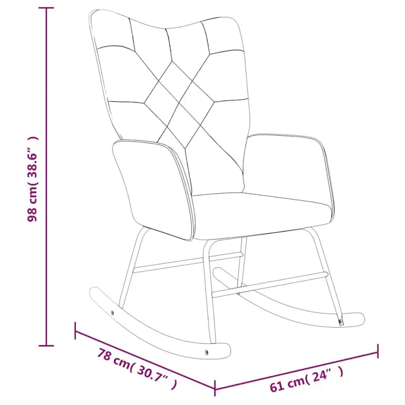 Schommelstoel met voetenbank en donker patchworkontwerp voor comfortabel zitten - Schommelstoelen