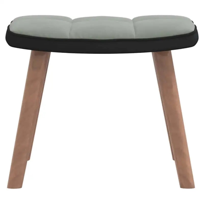 Schommelstoel met voetenbank in blokpatroon en fluwelen bekleding - Schommelstoelen
