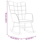 Schommelstoel met voetenbank in blokpatroon en fluwelen bekleding - Schommelstoelen