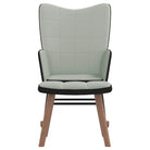 Schommelstoel met voetenbank in blokpatroon en fluwelen bekleding - Schommelstoelen