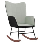 Schommelstoel met voetenbank in blokpatroon en fluwelen bekleding - Schommelstoelen
