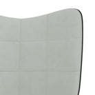 Schommelstoel met voetenbank in blokpatroon en fluwelen bekleding - Schommelstoelen