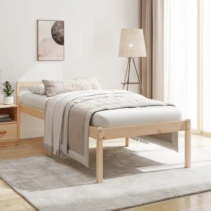 Seniorenbed van massief grenenhout met levering bevat - Naturel / 100 x 200 cm - Bedden & bedframes