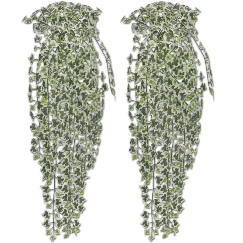 Set bestaat uit twee klimop kunstplanten met levendige bladeren van kunstmateriaal - Lichtgroen / 2 - Kunstplanten