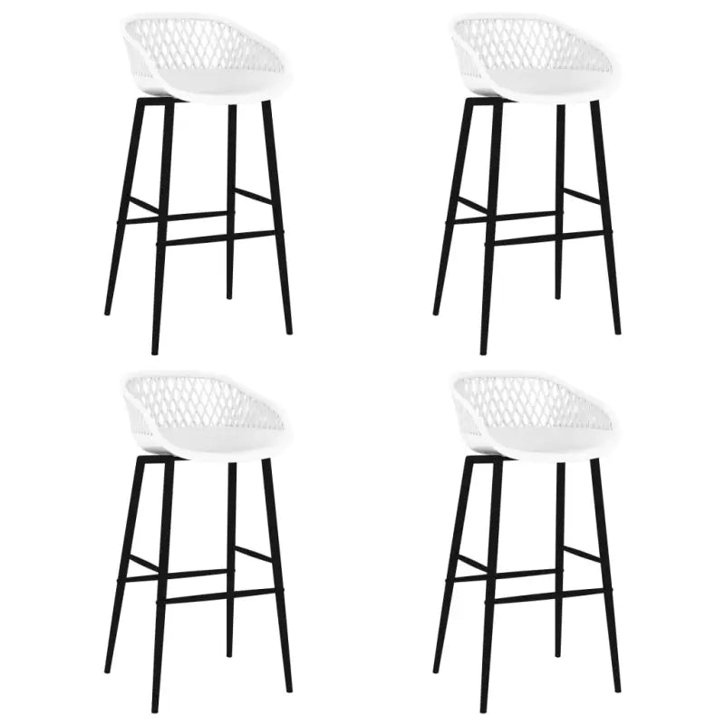 Set van 2 barstoelen met lage rugleuning voor in de keuken - Wit en zwart / 4 - Barkrukken