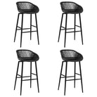 Set van 2 barstoelen met lage rugleuning voor in de keuken - Zwart / 4 - Barkrukken