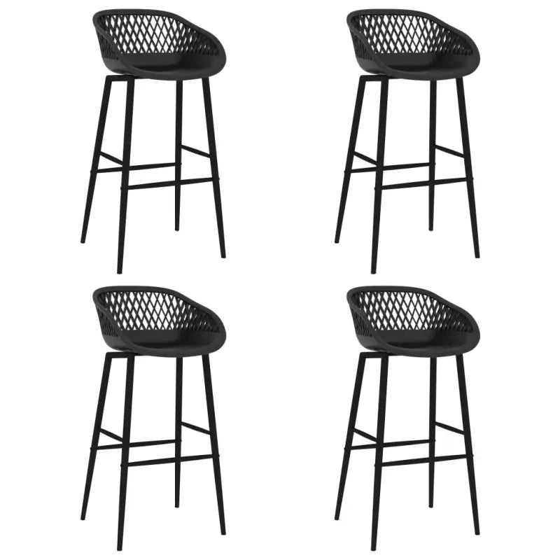 Set van 2 barstoelen met lage rugleuning voor in de keuken - Zwart / 4 - Barkrukken
