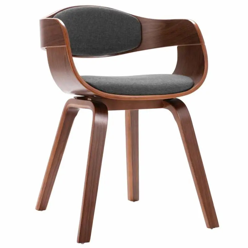 Set van 2 Eetkamerstoelen met Gebogen Hout en Soft Stoffen Bekleding - Eetkamerstoelen