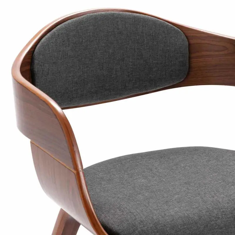 Set van 2 Eetkamerstoelen met Gebogen Hout en Soft Stoffen Bekleding - Eetkamerstoelen
