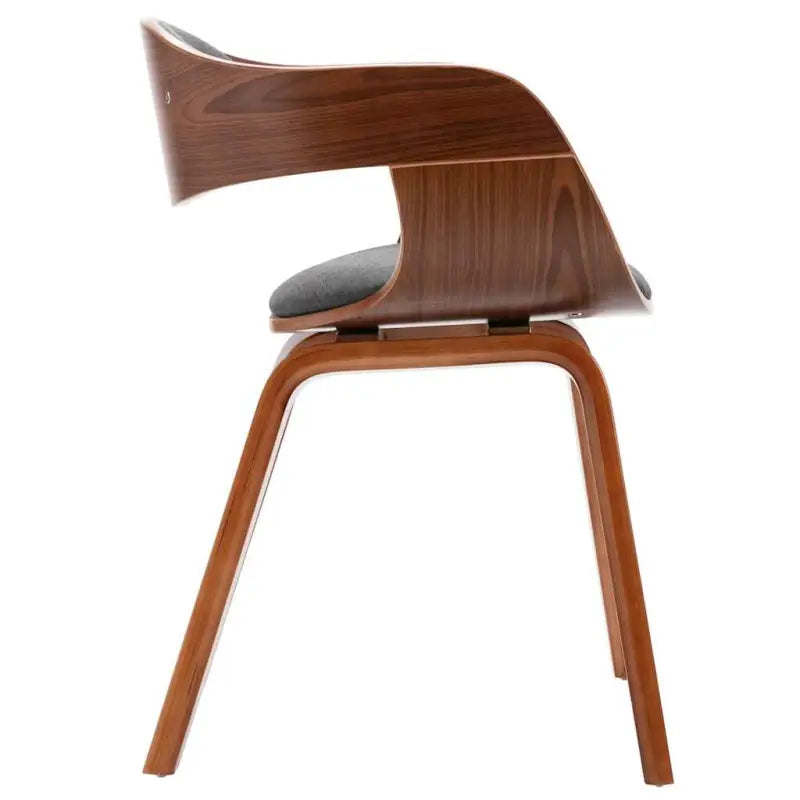 Set van 2 Eetkamerstoelen met Gebogen Hout en Soft Stoffen Bekleding - Eetkamerstoelen