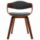 Set van 2 Eetkamerstoelen met Gebogen Hout en Soft Stoffen Bekleding - Eetkamerstoelen