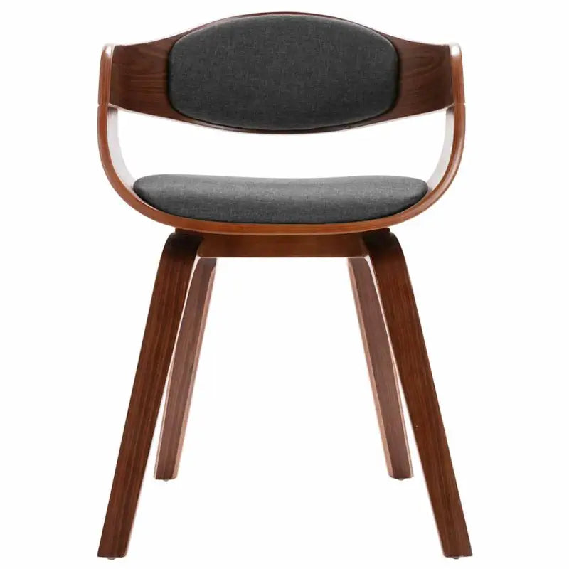Set van 2 Eetkamerstoelen met Gebogen Hout en Soft Stoffen Bekleding - Eetkamerstoelen