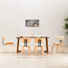 Set van 2 eetkamerstoelen met gebogen hout voor elke ruimte levering bevat - Crème en lichtbruin / 6 - Eetkamerstoelen