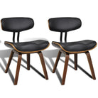 Set van 2 eetkamerstoelen met gebogen hout voor elke ruimte levering bevat - Eetkamerstoelen