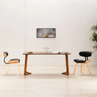 Set van 2 eetkamerstoelen met gebogen hout voor elke ruimte levering bevat - Zwart en lichtbruin / 2 - Eetkamerstoelen