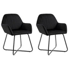 Set van 2 eetkamerstoelen met gepoedercoat stalen poten en fluweel - Eetkamerstoelen